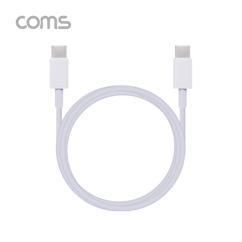 Coms USB 3.1 Type C 케이블(M to M) 2M / 고속충전 및 480Mbps 속도 / White
