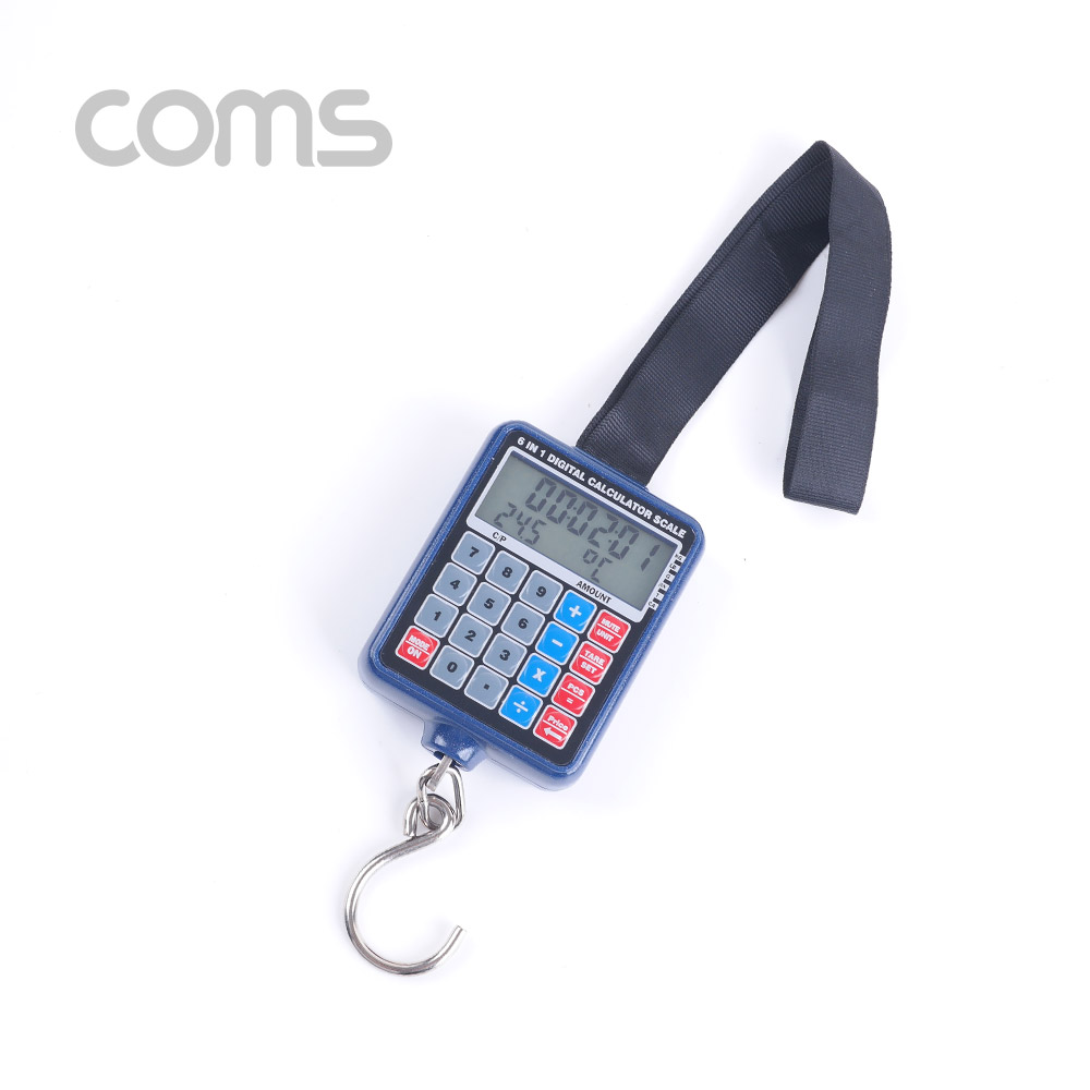 Coms 저울 (가방 무게 측정) / 50kg / 6 in 1 / (계산기/저울/시간, 온도)