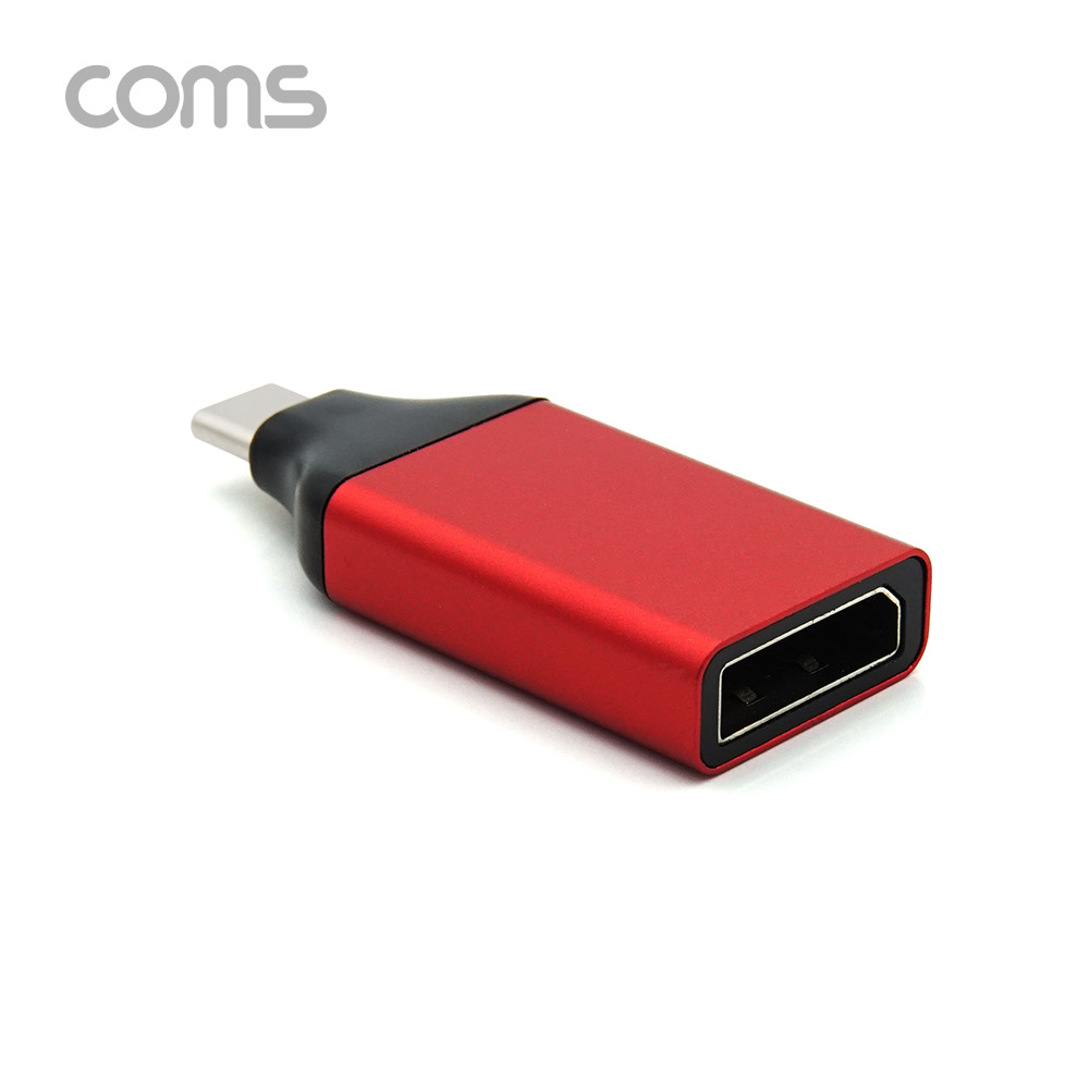 Coms USB 3.1 Type-C to 디스플레이포트 변환 컨버터 젠더형 / Type-C(M) to DP(F) / Red