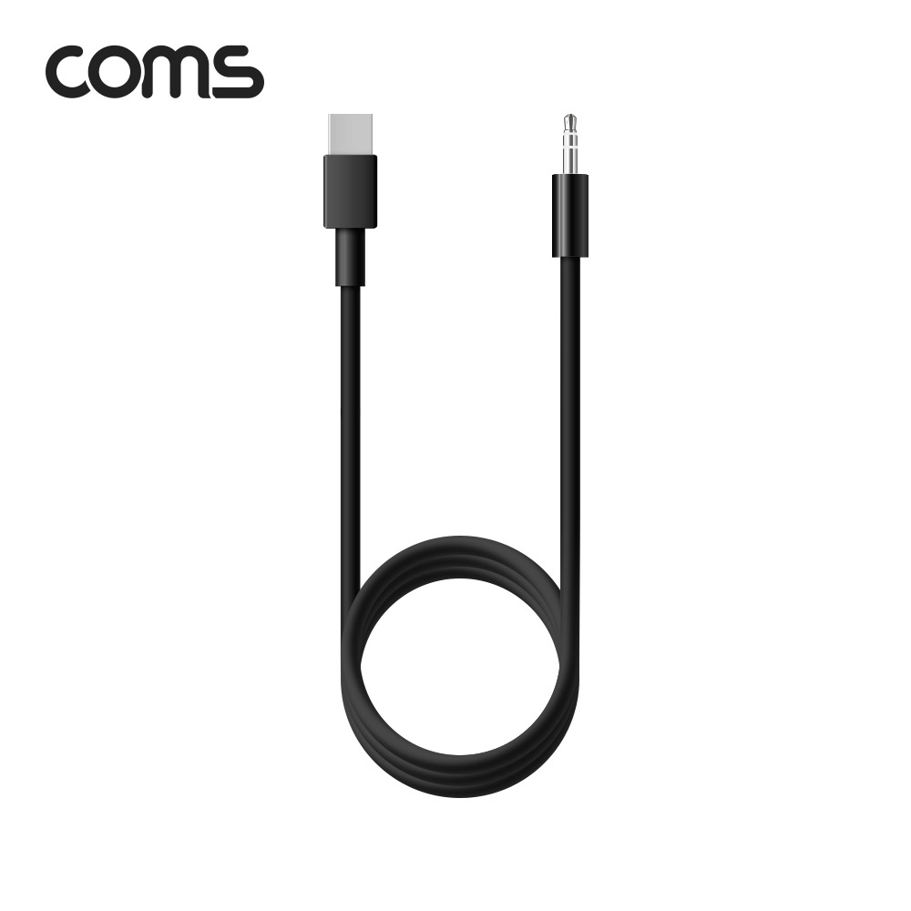 Coms USB 3.1 Type C to 3.5mm AUX 케이블 Black 1M
