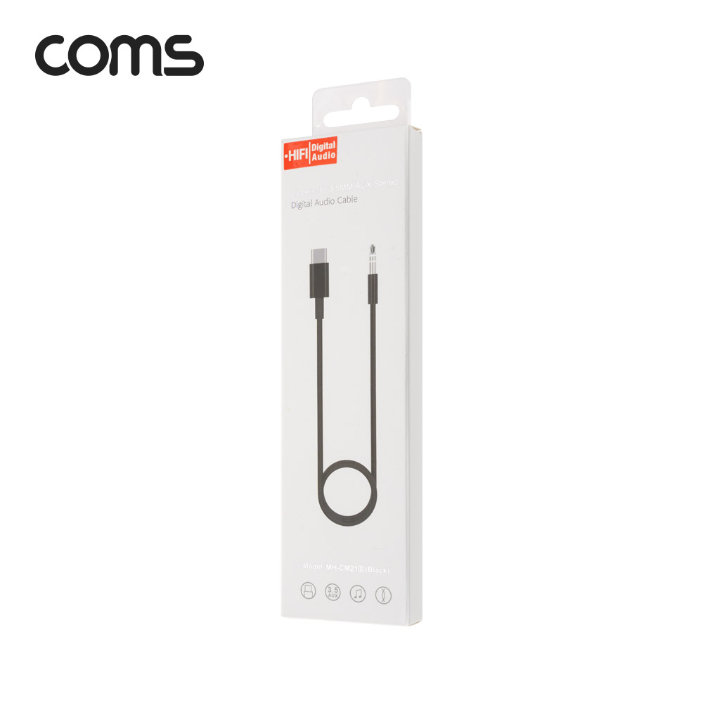 Coms USB 3.1 Type C to 3.5mm AUX 케이블 Black 1M