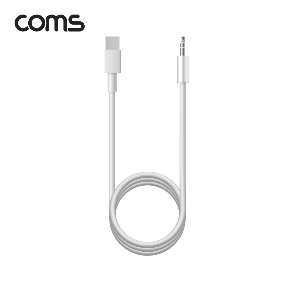 Coms USB 3.1 Type C to 3.5mm AUX 케이블 White 1M