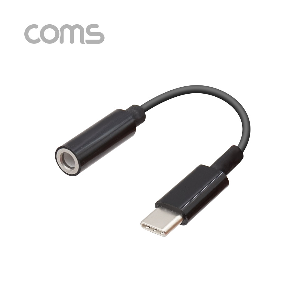 Coms USB 3.1(Type C) Aux 젠더 / Black /10cm/C타입 국내폰 사용가능