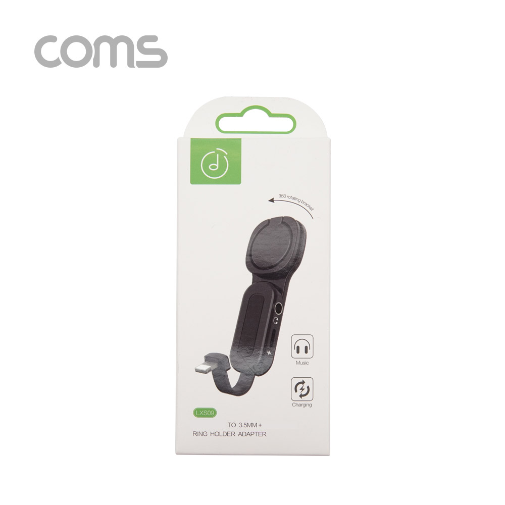Coms iOS 8P 스마트폰 링홀더 (충전 / 이어폰), 8Pin / AUX