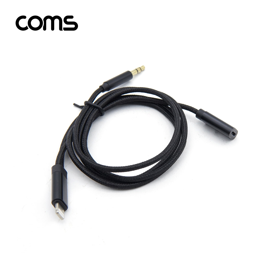Coms AUX to 8P (M/F) 케이블 / Y형 / 1M / 충전+스피커 연결
