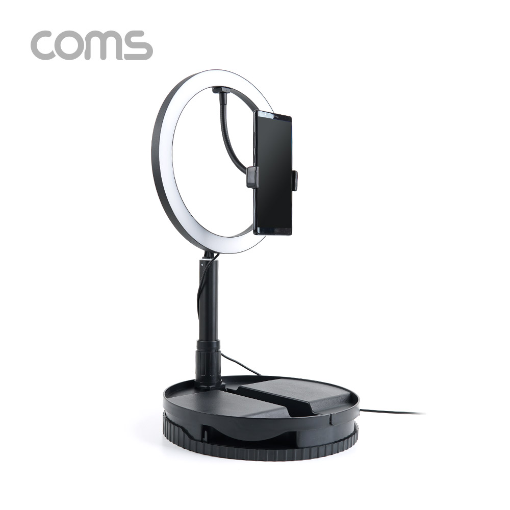 Coms LED 링 라이트 (10형) / LED 원형 램프 / 개인방송용 조명 / USB 전원