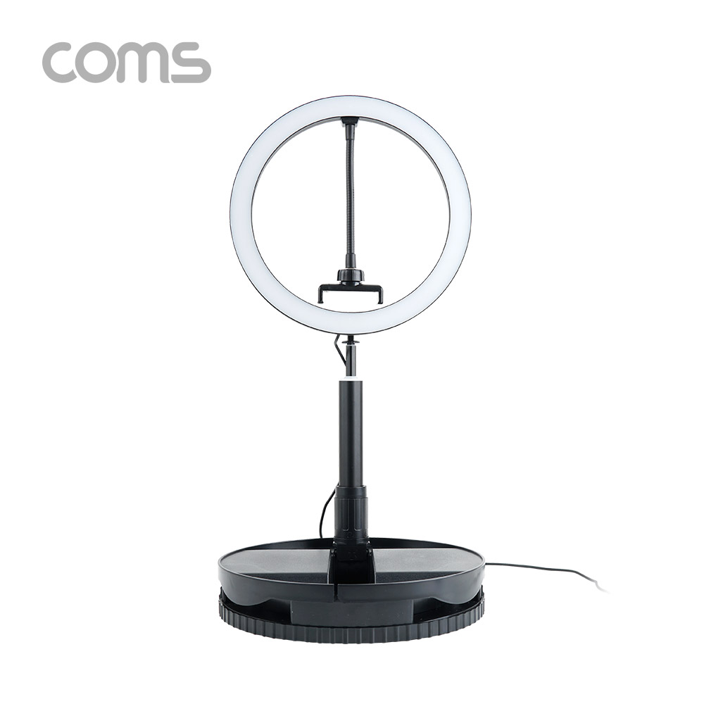 Coms LED 링 라이트 (10형) / LED 원형 램프 / 개인방송용 조명 / USB 전원