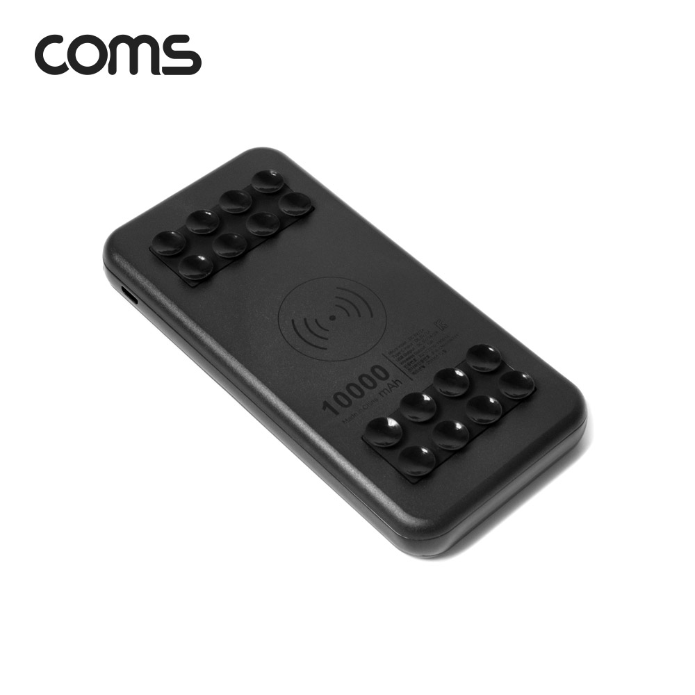Coms 무선 충전 보조배터리 10,000mAh/5V 2A/유선10W/빨판형 흡착패드 / 유무선3대동시충전