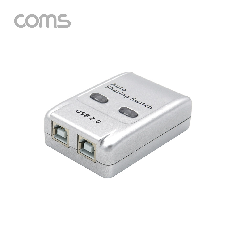 Coms USB 공유기 2:1 / 선택기 / USB 2.0 / 수동 스위치 및 프로그램 전환 방식