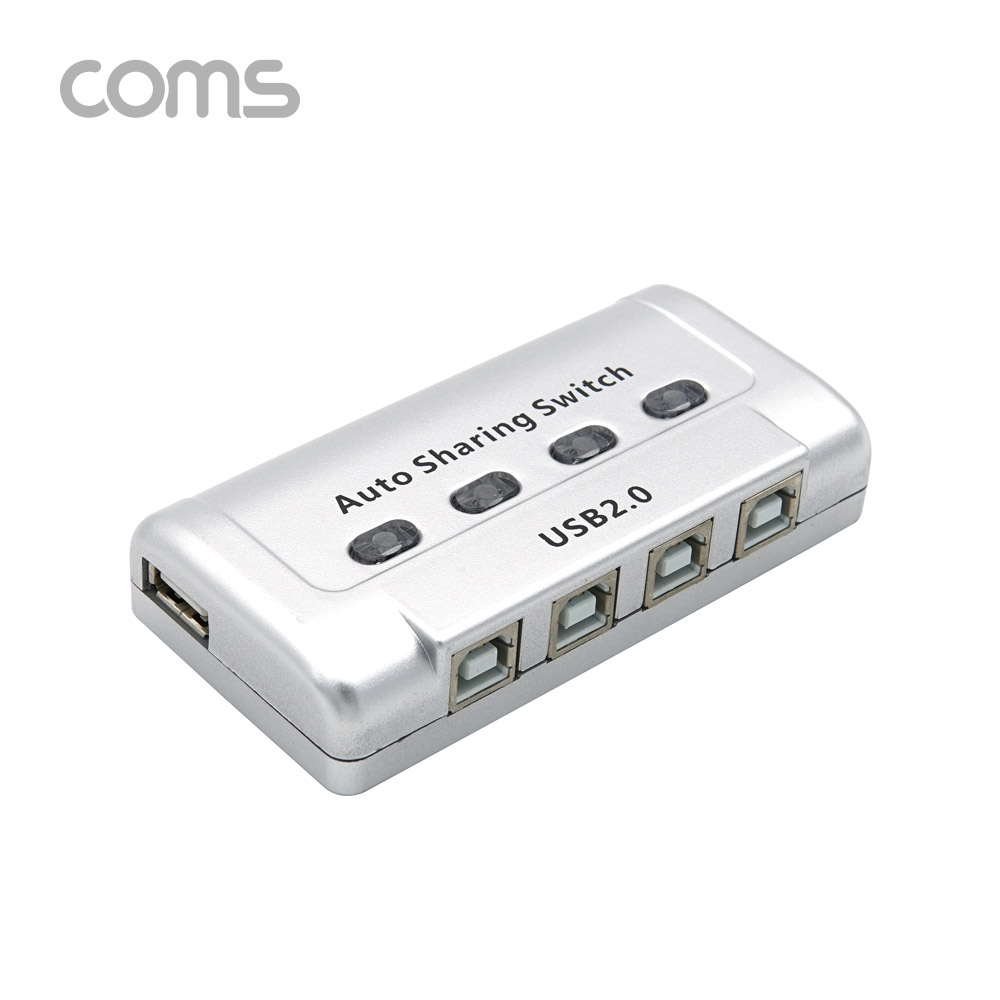 Coms USB 공유기 4:1 / 선택기 / USB 2.0 / 수동 스위치 및 프로그램 전환 방식