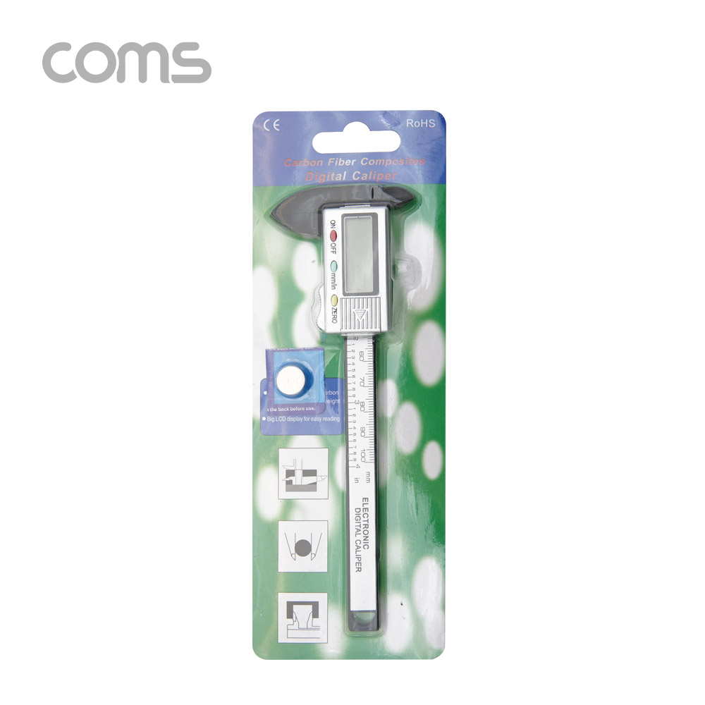 Coms 버니어 캘리퍼스(디지털) / ~100mm 측정 / 플라스틱 / 경량