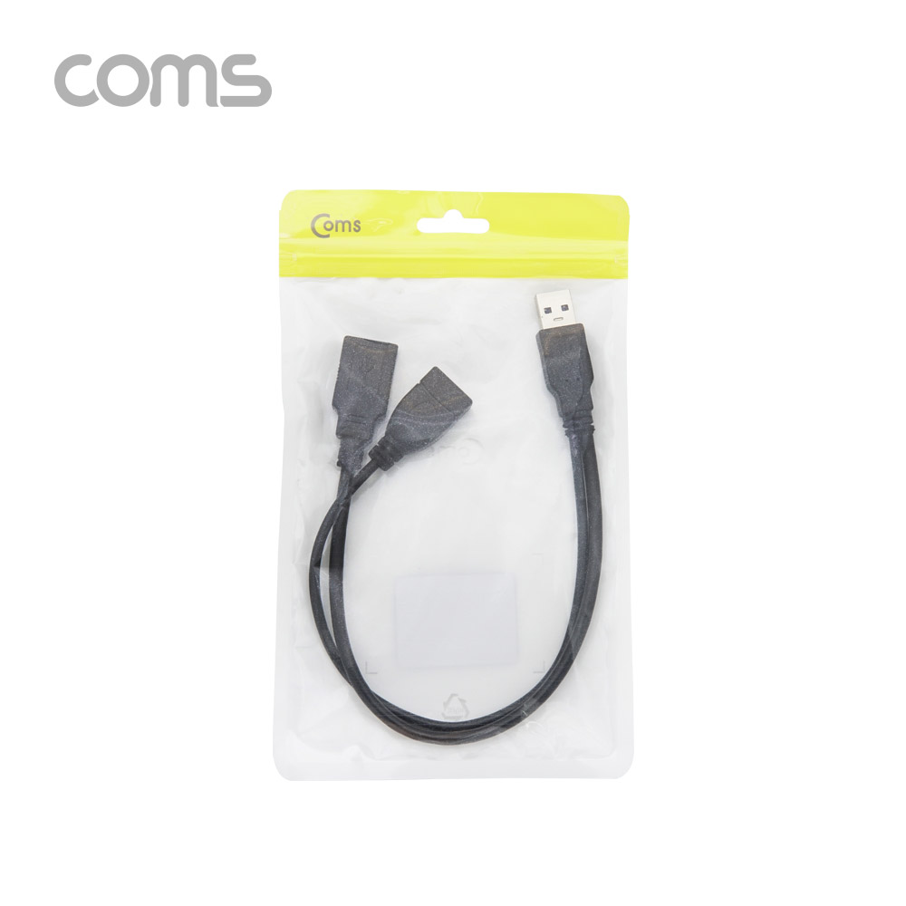 Coms USB 3.0 케이블(Y형) / 3.0 A M/3.0 A F + 2.0 A F(USB 전원 추가공급) 젠더 / 30cm