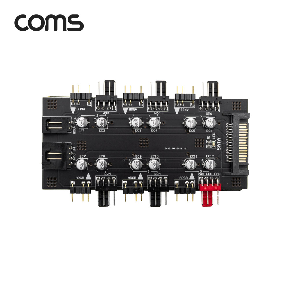 Coms PWM 팬 쿨러 CPU 컨트롤러 / 전원 분배 변환기 / 12V 4P 6Port / SATA 타입