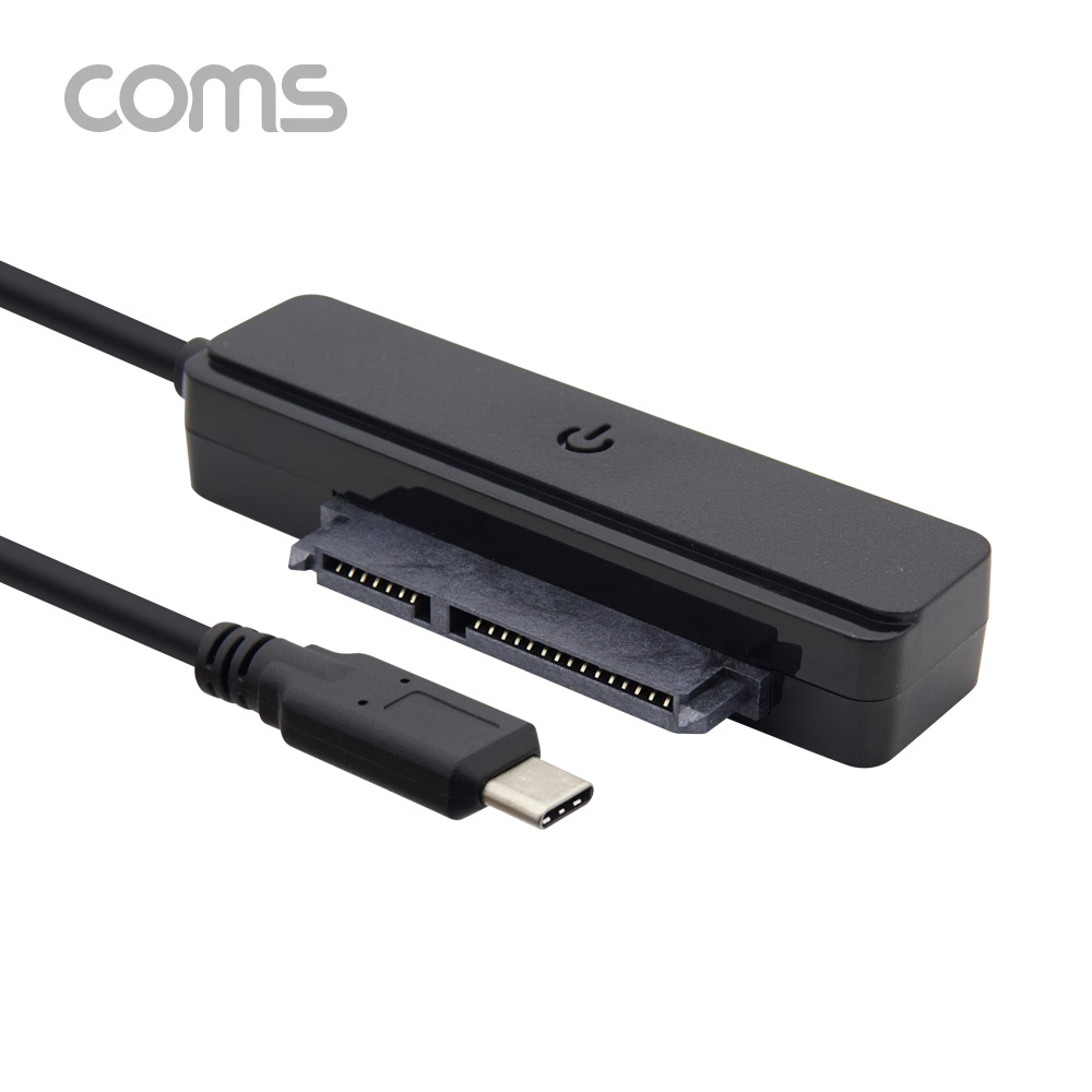 Coms USB 3.1(Type C) 컨버터 SATA 변환 / (HDD/SDD) 보관용 케이스 포함 / 6Gbps / Black / 2.5형 노트북용(무전원)