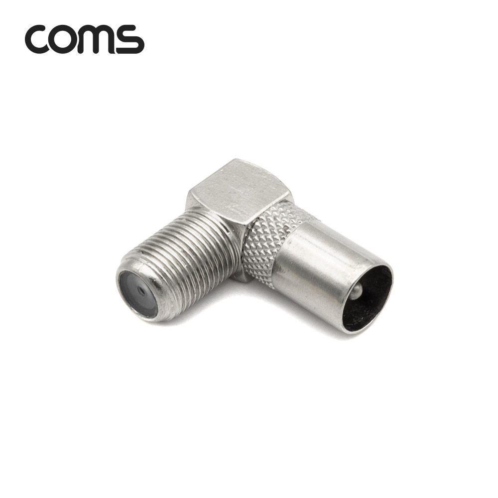 Coms RF 안테나 F to RCA M 변환젠더/커넥터/컨넥터 꺾임형