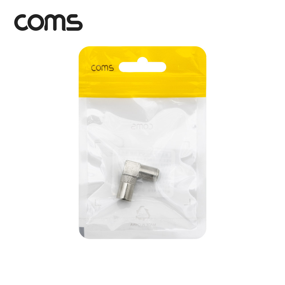 Coms RF 안테나 F to RCA M 변환젠더/커넥터/컨넥터 꺾임형