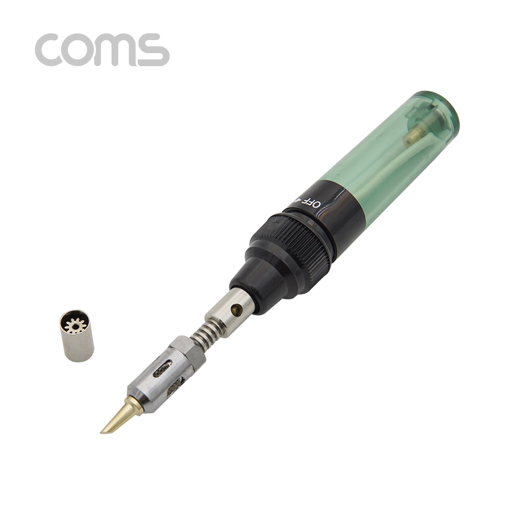 Coms 휴대용 가스 인두기 / 1300℃ / 가스 주입식, 가스토치 팁 포함