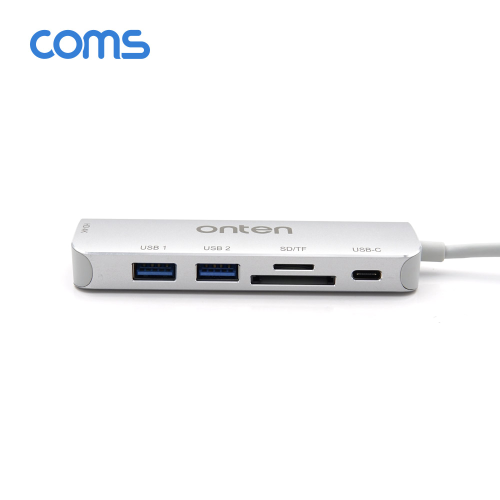 Coms USB 3.1 Type C 멀티 도킹&허브 / USB 3.0x2 + HDMI + SD/TF + Type-C(PD) 포트