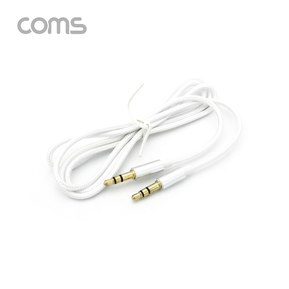 Coms 스테레오 AUX 케이블 / 3.5mm / 3극 / White / 1M