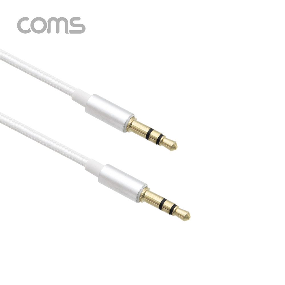 Coms 스테레오 AUX 케이블 / 3.5mm / 3극 / White / 1M