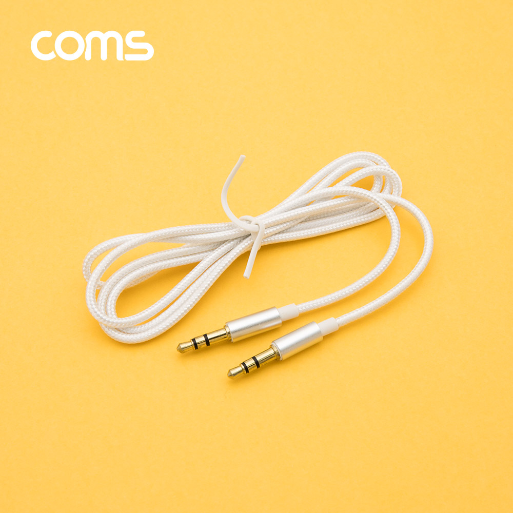 Coms 스테레오 AUX 케이블 / 3.5mm / 3극 / White / 1M