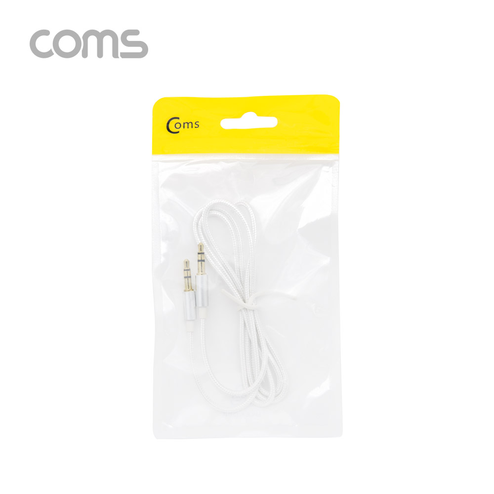 Coms 스테레오 AUX 케이블 / 3.5mm / 3극 / White / 1M