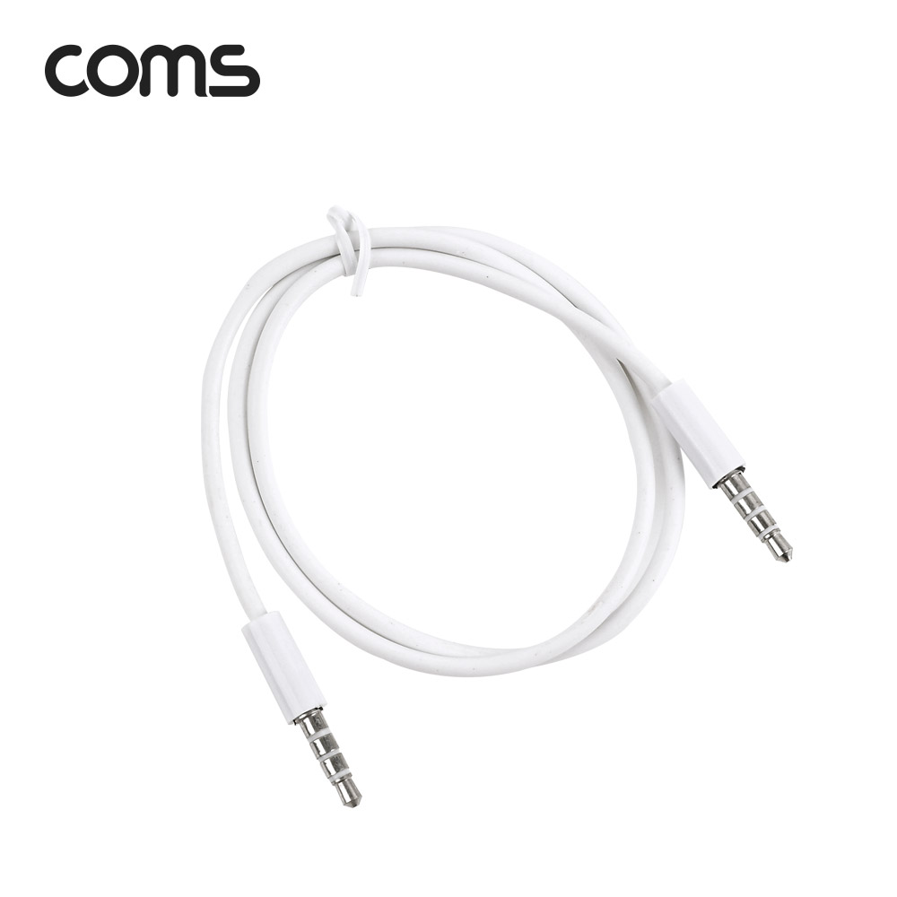 Coms 스테레오 케이블 / 3.5mm / 4극 / 수(M/M) / 50CM / White