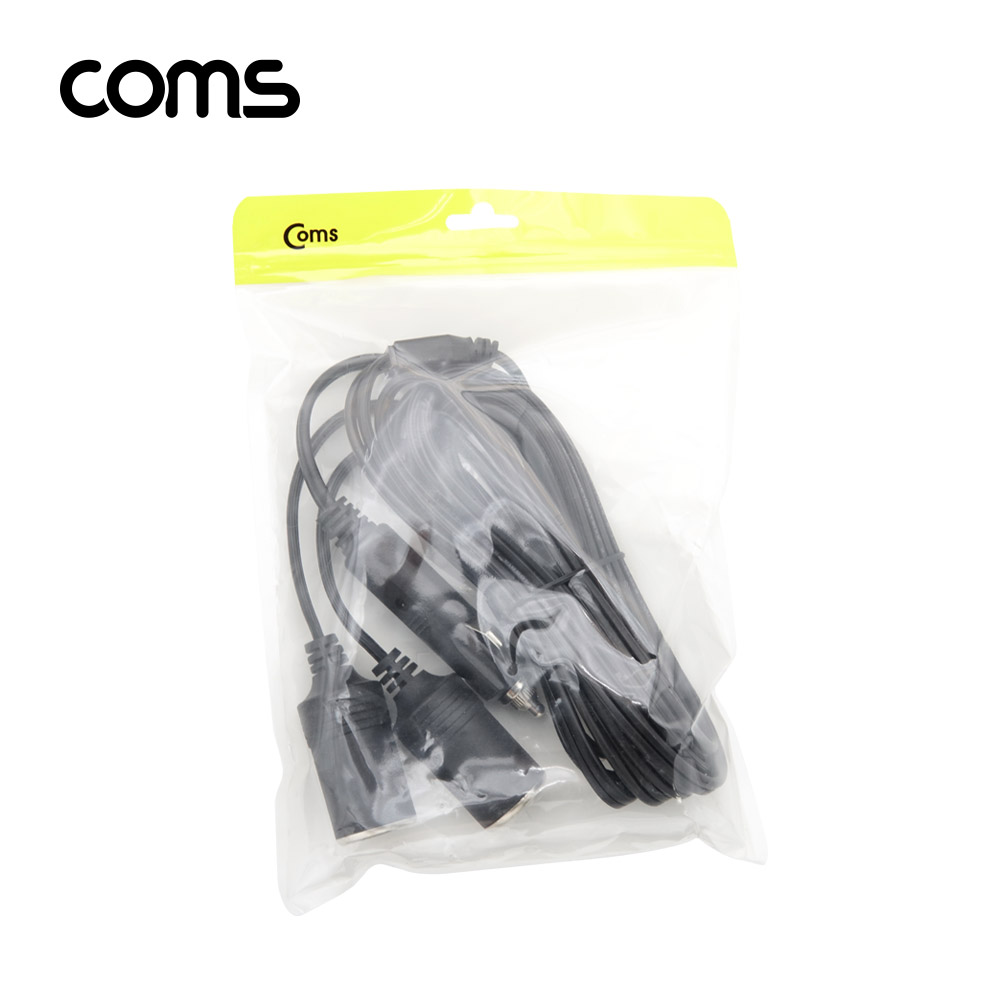 Coms 차량용 시가 Y형 분배기 / 케이블 / 2분배 / 시가잭(시거잭) / 4m