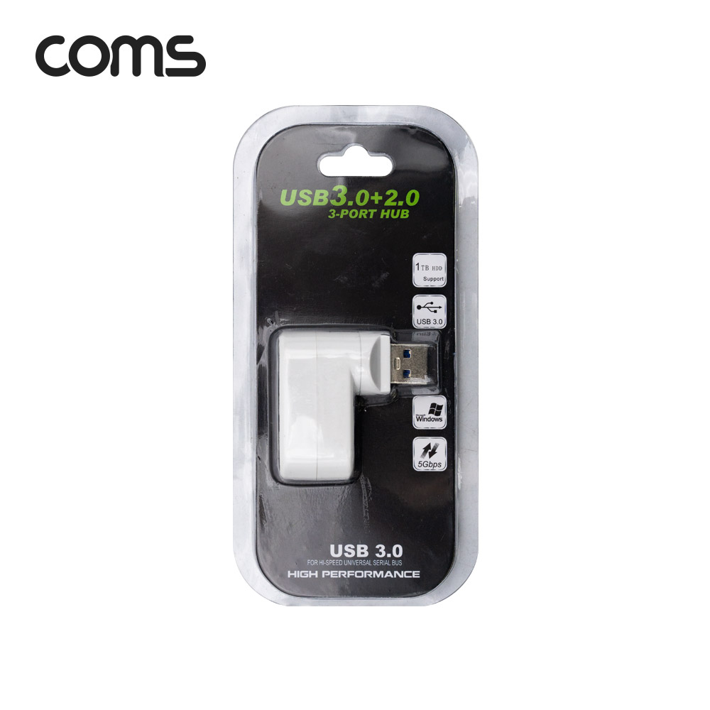 Coms USB 3.0 허브 3포트 / 무전원 / 회전형 / USB 2.0 2Port + 3.0 1Port