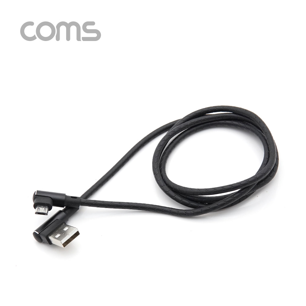 Coms Micro 5 Pin ( 안드로이드 ) to USB 2.0 A Type 양쪽 꺾임형 케이블 / 고속 충전 / 데이터
