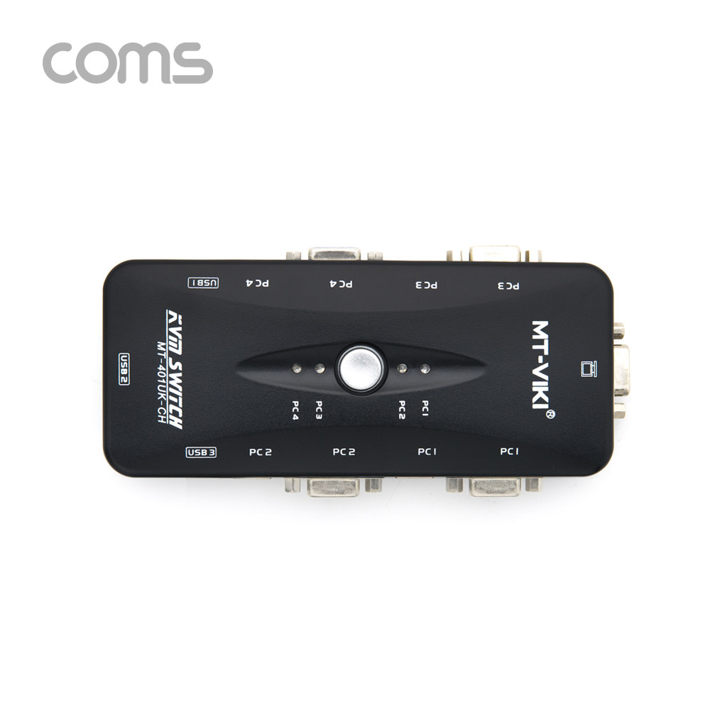 Coms KVM USB 스위치(4:1) / PC 4대 연결/ 주변장치 연결 가능