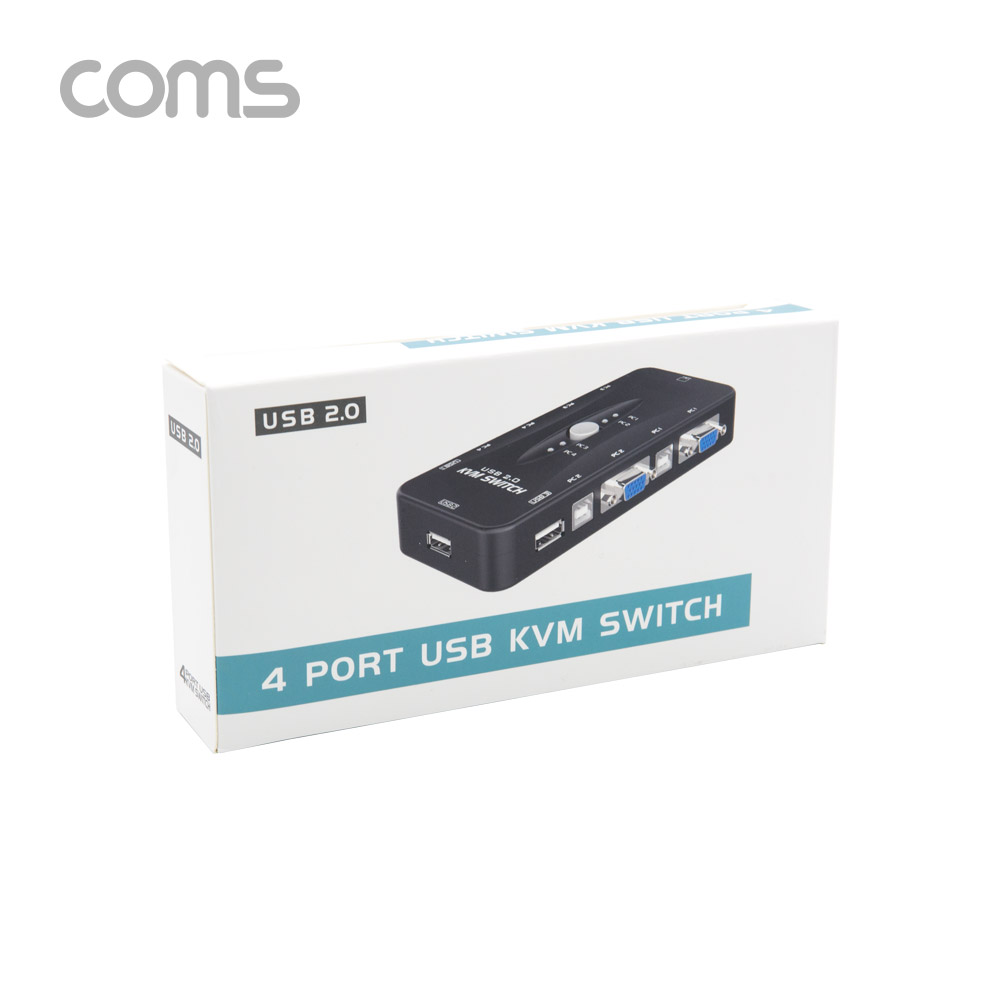 Coms KVM USB 스위치(4:1) / PC 4대 연결/ 주변장치 연결 가능