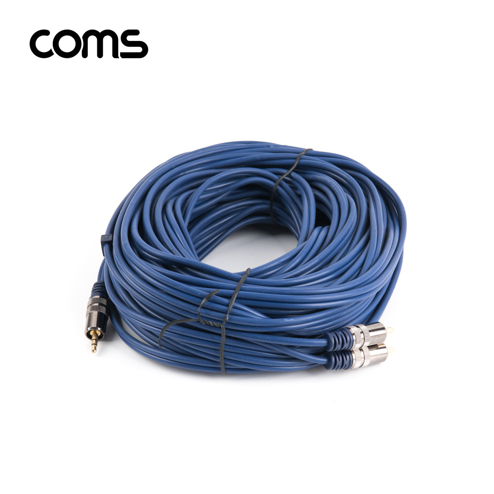 Coms 스테레오/RCA(2선) 케이블(최고급형) / 3.5mm ST(M) to 2RCA(M) / METAL / 20m