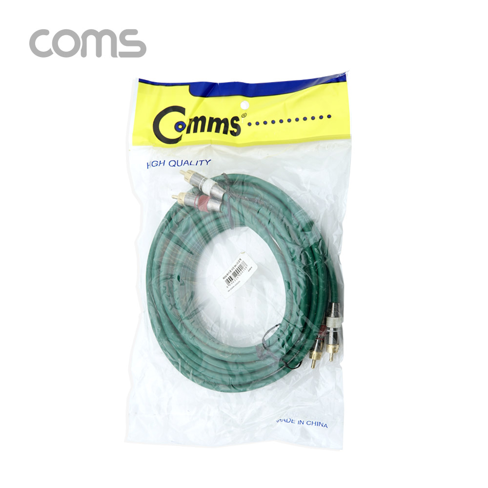 Coms RCA 케이블(2선/고급) / 24K Gold / 5M / Dark Green