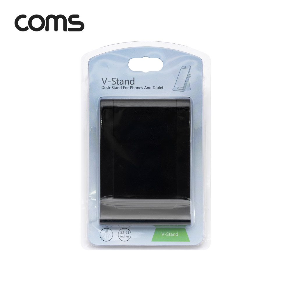 Coms 접이식 스마트폰 거치대 / 스탠드, Black