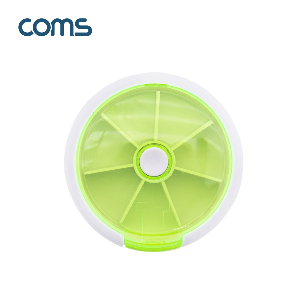 Coms 회전 알약 케이스(원형/7칸) / 요일별 / 그린