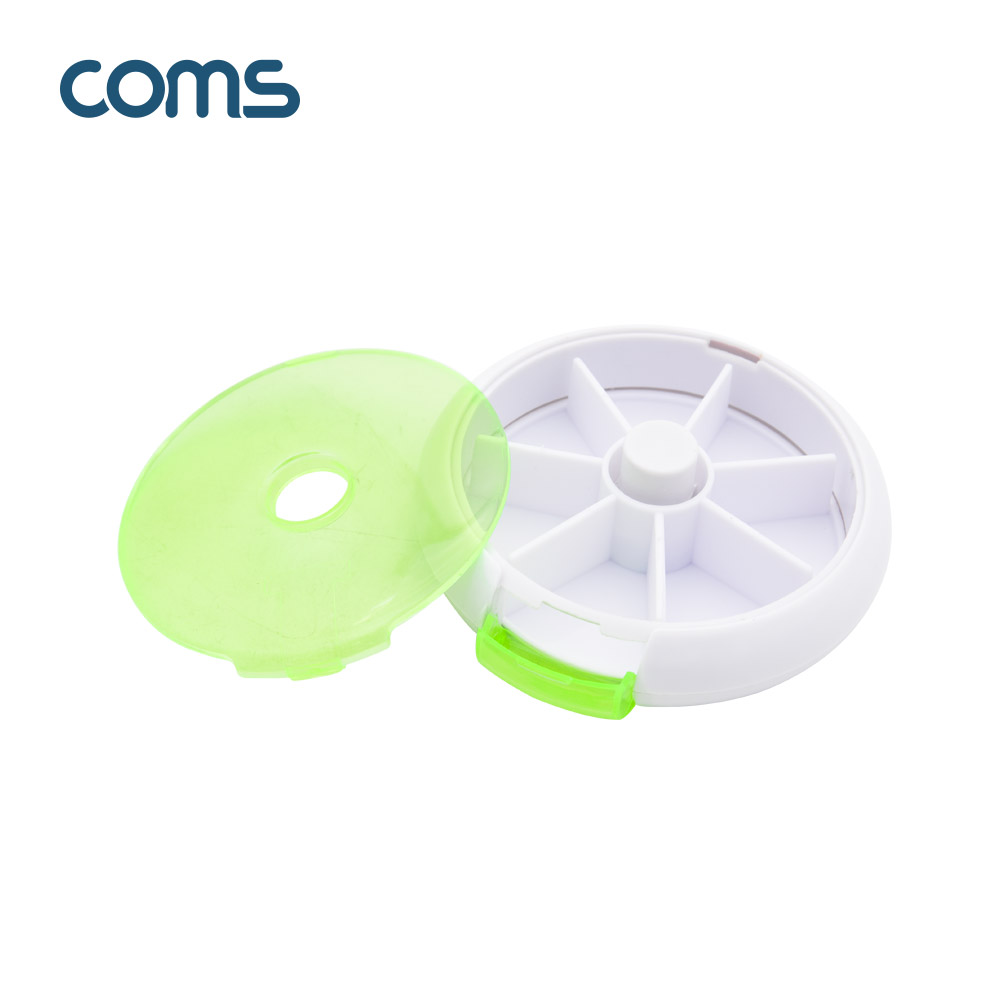 Coms 회전 알약 케이스(원형/7칸) / 요일별 / 그린