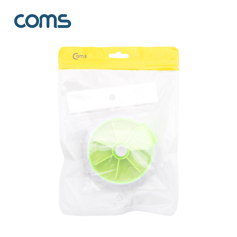 Coms 회전 알약 케이스(원형/7칸) / 요일별 / 그린