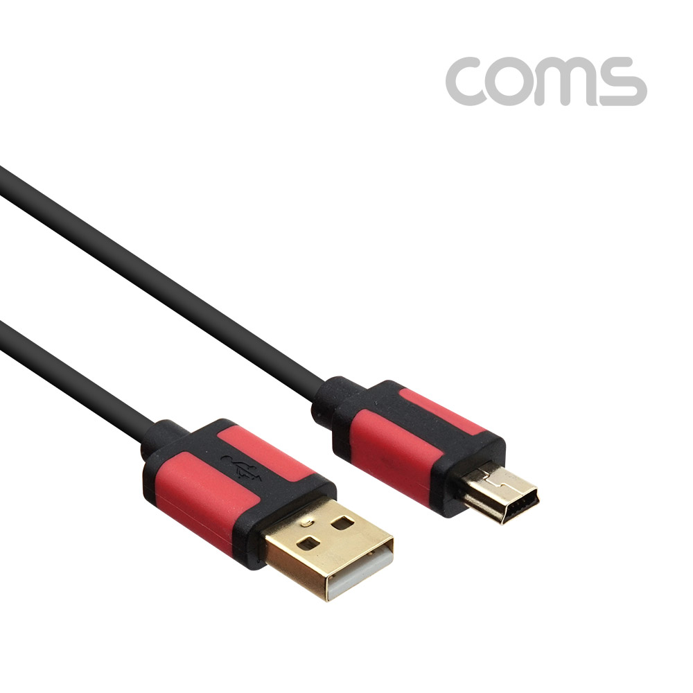 Coms USB 2.0 A (M)/Mini 5P (M) 케이블 - 1M / Gold / 초슬림