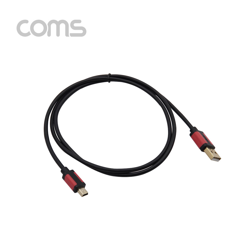 Coms USB 2.0 A (M)/Mini 5P (M) 케이블 - 1M / Gold / 초슬림