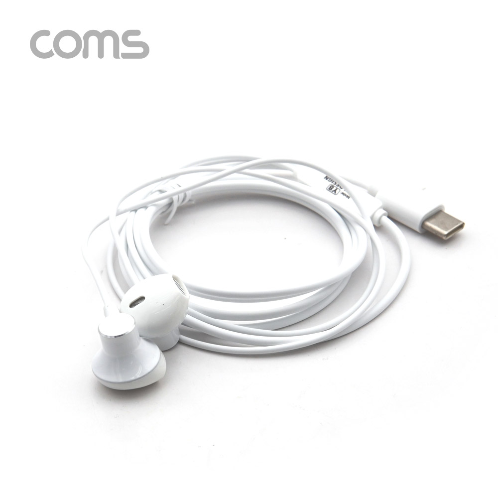 Coms 이어폰, Type C 1.2m / 컨트롤 리모콘 / 마이크 / 화웨이, 샤오미 전용 (국내폰 사용불가)