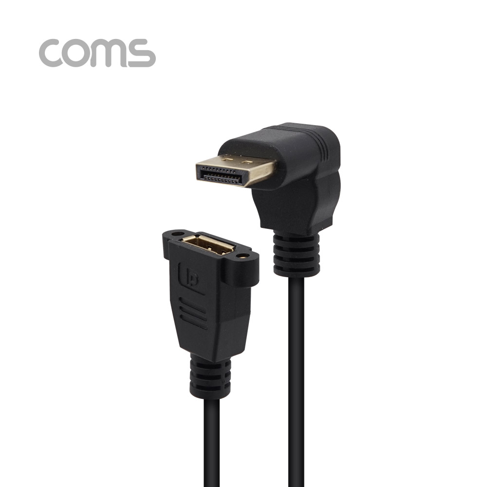 Coms 디스플레이 포트 젠더 연장 DP(M) 상향꺾임(꺽임)/DP(F) 브라켓 연결용/판넬형 30cm