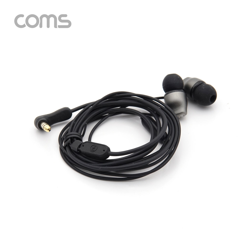 Coms 3.5 스테레오 이어폰 1.2m / 컨트롤 리모콘 / 마이크 / Stereo / black