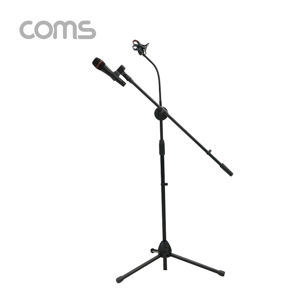 Coms 마이크 스탠드 (바닥 설치용/T자/길이조절) / 방송용/ 삼각대