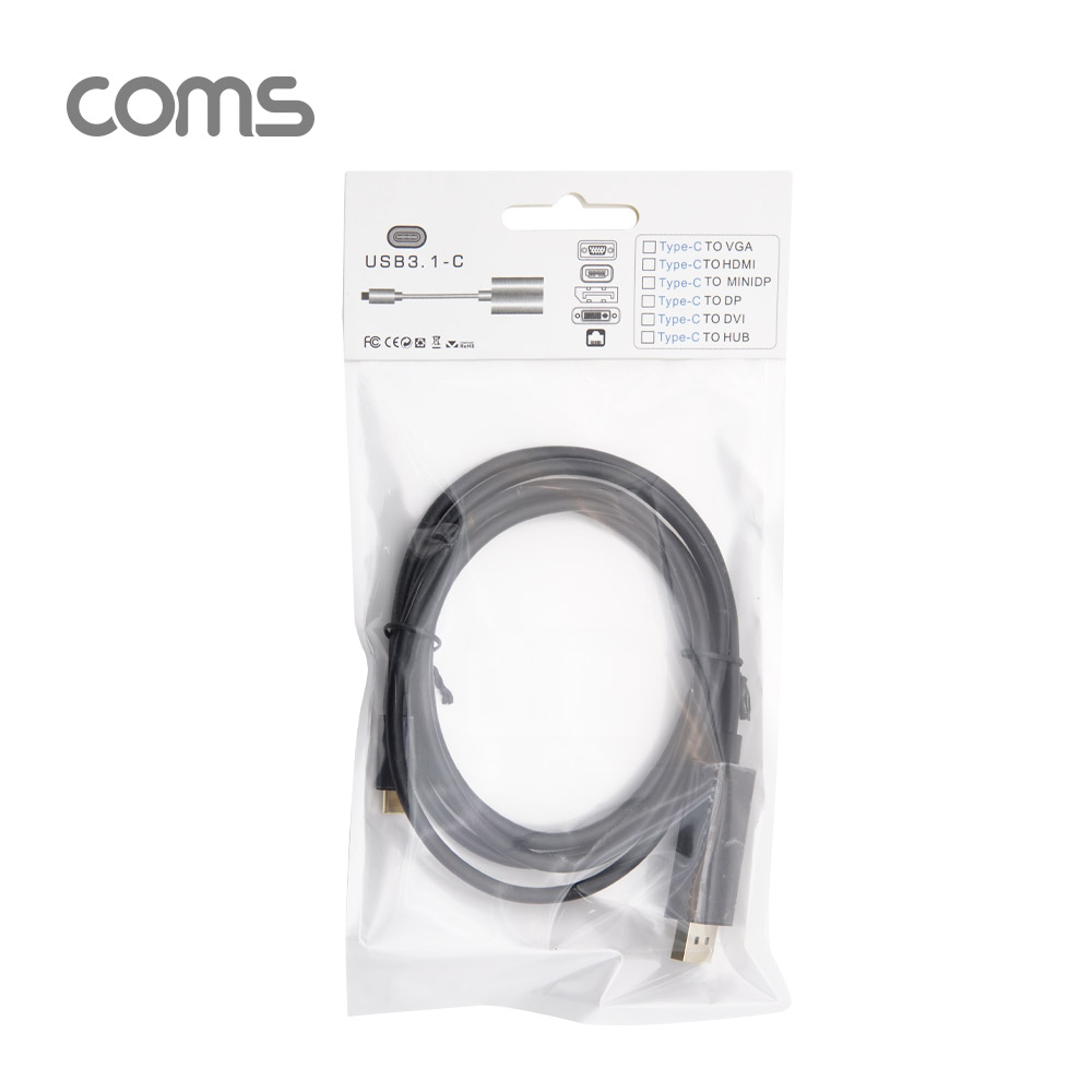 Coms USB 3.1 Type C(M) to DP(M) 변환 케이블 1.8M