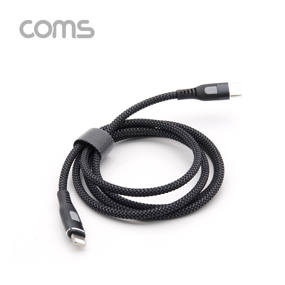 Coms USB 3.1(Type C) 케이블 (C M/8P M) / 1m / Black / 18W