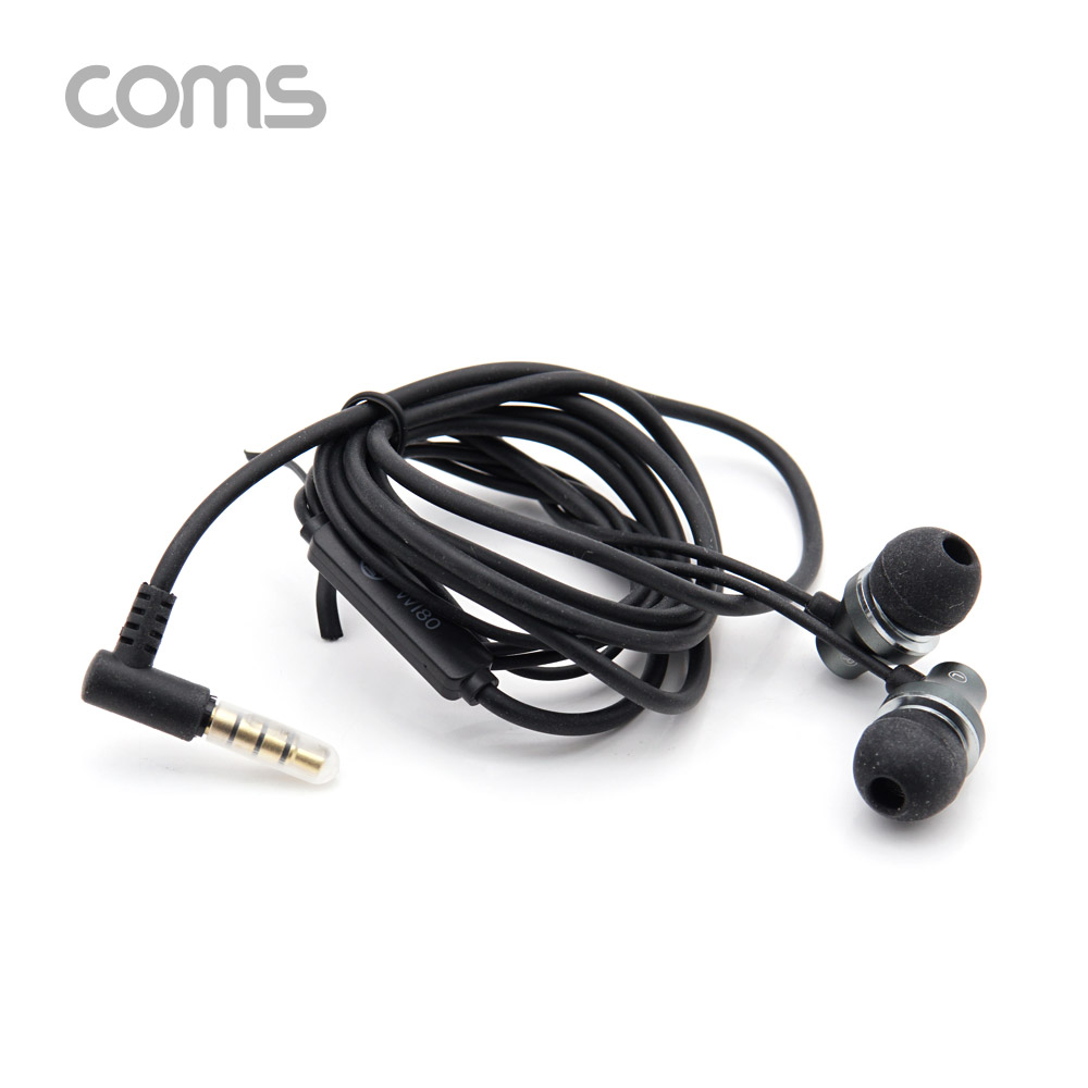 Coms 3.5 스테레오 이어폰 1.2m / 컨트롤 리모콘 / 마이크 / Stereo / black