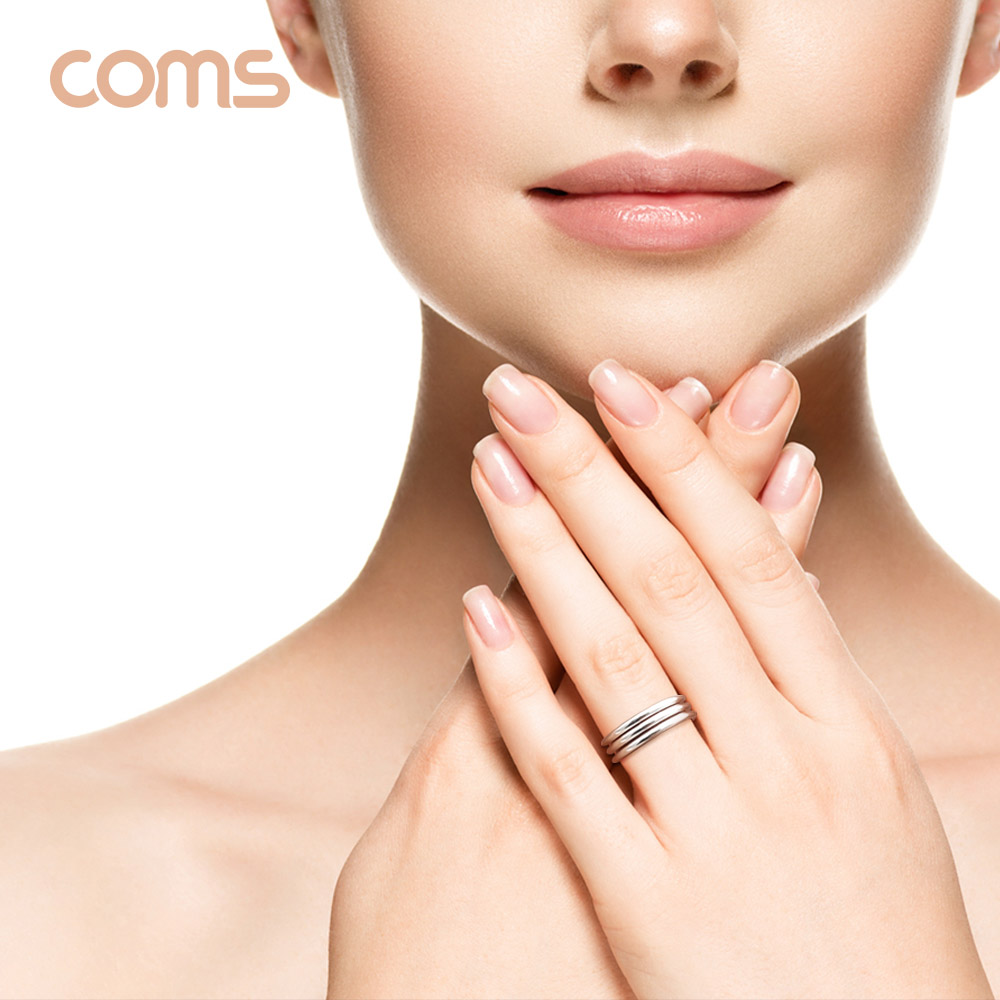 Coms 힐링 실버링/은반지 4링 남성용x1개, 봉게이지 포함, 은순도 99.999%, 살균/항균 작용