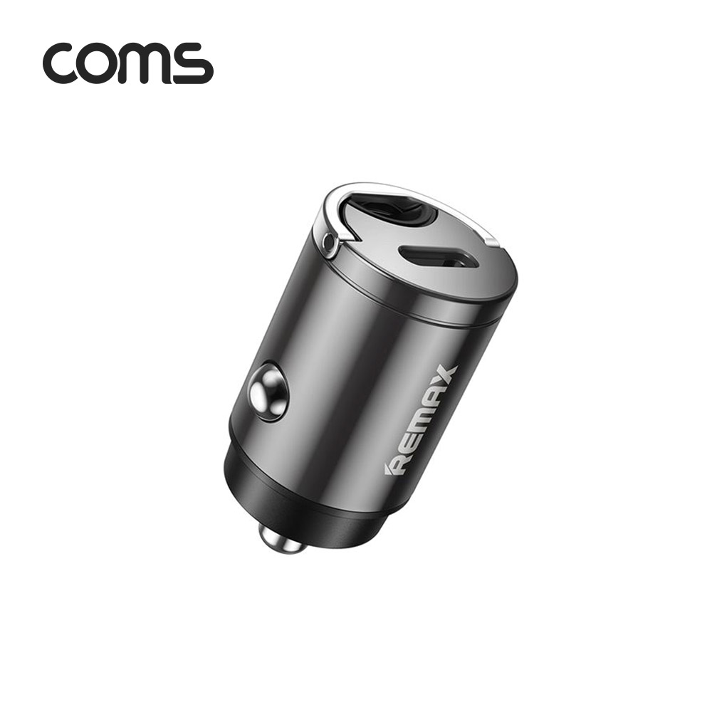Coms 차량용 전원 시가잭(Type C) / QC 3.0 고속 충전기 / 시거잭 / 초소형 / 블랙