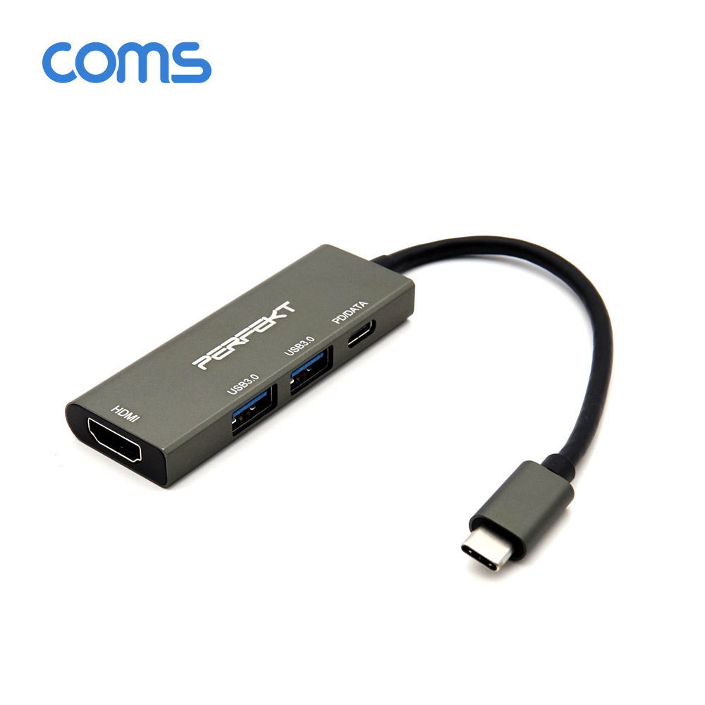 Coms USB 3.1 Type C 멀티 도킹&허브 / USB 3.0x2 + HDMI + Type-C(PD/CATA) 포트